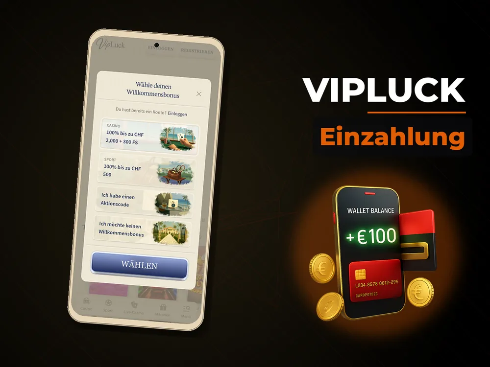 Vipluck - Einzahlung