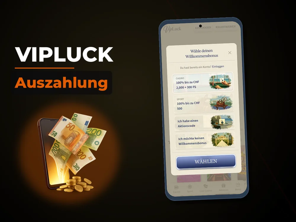 Vipluck - Auszahlung